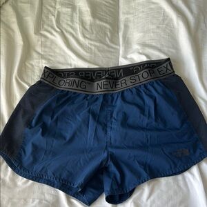 Blue Athletic Shorts with Black Waistband